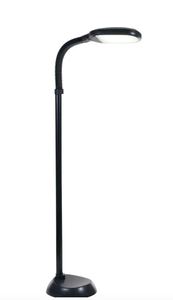 lot 324 image: Lavish Home 60 in. Black LED Sunlight Floor Lamp with Dimmer Switch (OPEN BOX)