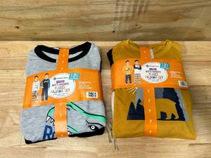 MEMBERS MARK Lot of 2- 4 Piece Boys Favorite Fleece Pajama Sets- Size 7