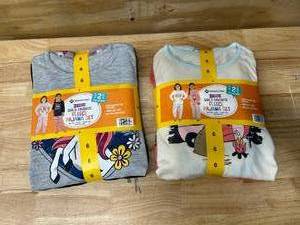 MEMBERS MARK Lot of 2- 4 Piece Girls Favorite Fleece Pajama Sets- Size 6