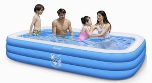 AKASO Inflatable Swimming Pools, 118 X 71 X 22 Blow Up Swimming Pools for Kids, Adults, Children, Toddlers, Full-Sized Inflatable Kiddie Pools Wear-Resistant, Garden, Backyard Water Party