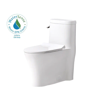 lot 4 image: Glacier Bay  Hartridge 1-Piece 1.01.6 GPF Dual Flush Elongated Toilet in White
