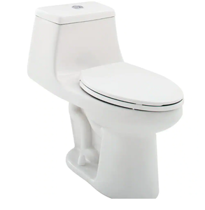 lot 5 image: Glacier Bay  1-piece 1.1 GPF1.6 GPF High Efficiency Dual Flush Elongated Toilet in White Slow-Close, Seat Included