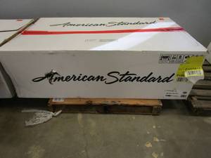 lot 8 image: American Standard  Ovation Curve 60 in. Left Drain Rectangular Apron Front Bathtub in Arctic White (SMALL CRACK ON THE TILE FLANGE)