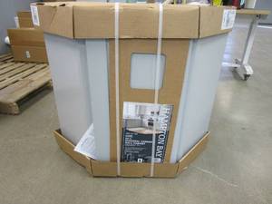 lot 29 image: Hampton Bay  Shaker Dove Gray Stock Assembled Diagonal Corner Wall Kitchen Cabinet (24 in. x 30 in. x 12 in.)
