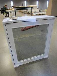 lot 51 image: Home Decorators Collection Aberdeen 24 in. x 27 in. Surface Mount Medicine Cabinet in White (NICE CONDITION)