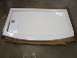 lot 63 image: American Standard  Ovation Curve 60 in. L x 30 in. W Alcove Shower Pan Base with Left Drain in Arctic White