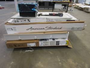 lot 76 image: Salvage Wholesale Pallet of Shower Walls, Shower Pans & More - SOLD AS IS