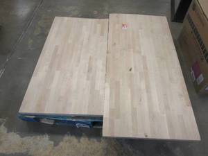 lot 78 image: Hampton Bay  8 ft. L x 25 in. D Unfinished Birch Butcher Block Countertop in With Standard Edge (CUT, SEE PHOTOS)