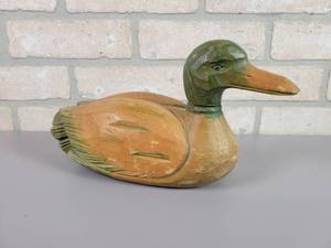 lot 301 image: Hand Carved Wood Duck