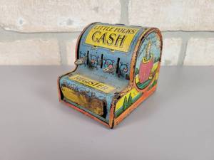lot 312 image: Vintage A. Gropper Little Folks Cash Tin Litho Cash Register