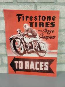 lot 352 image: Firestone Tires  Motorcycle Advertisement