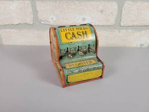 lot 388 image: Vintage A. Gropper Little Folks Cash Tin Litho Cash Register