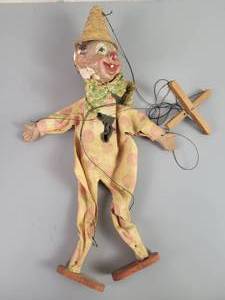 lot 443 image: Antique Clown Marionette Doll