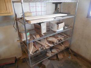 lot 57 image: Shelving unit on casters