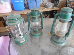 lot 73 image: (3) antique lanterns