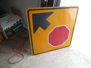 lot 84 image: Stop Sign Ahead sign