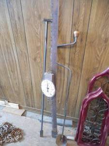 lot 133 image: 2 person antique saw with scale