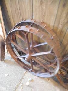 lot 135 image: 2 antique wheels