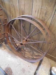 lot 136 image: 2 antique wheels