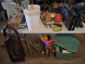 lot 143 image: Massive Hodge Podge Lot with table Some Nice Collectibles in this lot.