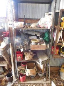 lot 158 image: Garage Shelving Lot with contents