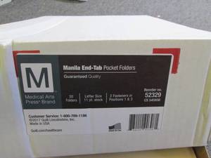 manila end tab pocket folders qty 5...