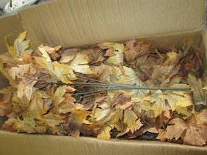 box of faux flowers ...
