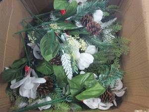 box of faux flowers ...