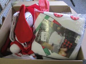 box of overstock christmas hats , t...