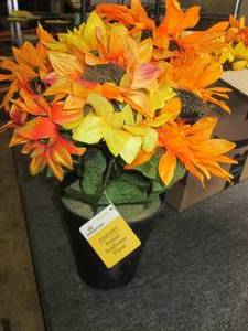 3 faux potted sunflowers overstock ...