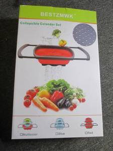 set of 3 collapsible colander set ...