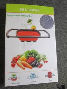 set of 3 collapsible colander set ...