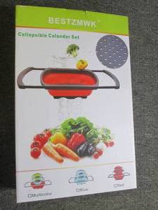 set of 3 collapsible colander set ...