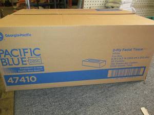 case of pacific blue 2-ply facial t...