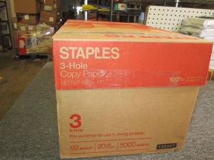 case of staples 3-hole pre punched ...