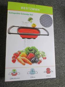 set of 3 collapsible colander sets ...