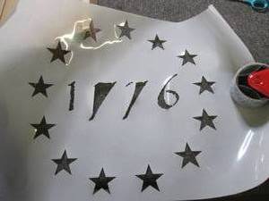 43 packs of american flag stencils...
