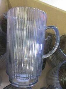 lot of 9 2.2qt plastic pitchers ove...