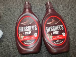 2 24 oz bottles of hersheys syrup...