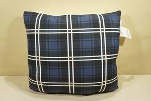 lot 10 image: New Birch Trail Oversized Pillow -Blue PlaidFaux Fur