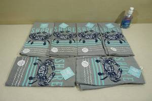lot 13 image: 6 New Dual Purpose Kitchen Towels with Hand Soap