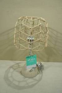 lot 38 image: Pillowfort 18 Table Lamp -Brown Wood Painted Finish