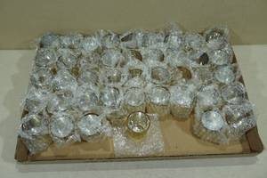 lot 49 image: 42 Speckled Mercury Gold Glass Tea Candle Holders