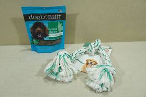 lot 85 image: Dog Breath Dental Chews with Fresh N Floss Chew Toy