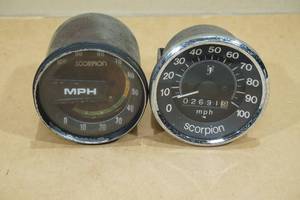 lot 120 image: Vintage Scorpion Spedometers with Built In Odometers