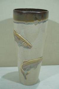 lot 138 image: Fish Theme Stoneware Vase