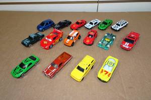 lot 249 image: Assorted Toy Cars - Some Hot Wheels, Lightning McQueen