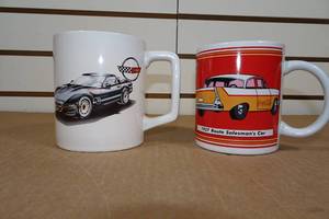 lot 252 image: 2 Vintage Coffee Mugs -Coca-Cola & Corvette