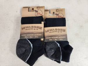2 New Pair of Hiwassee Trading Co Lowcut Merino Wool Socks