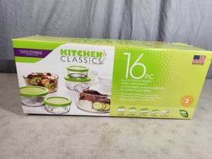New Kitchen Classics 16 Pc Glass Food Storage Set